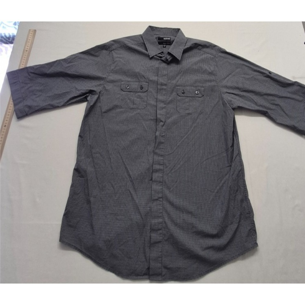 Murano Men's black checkered Shirt LT Ultimate Modern Comfort Cotton‎ pockets
